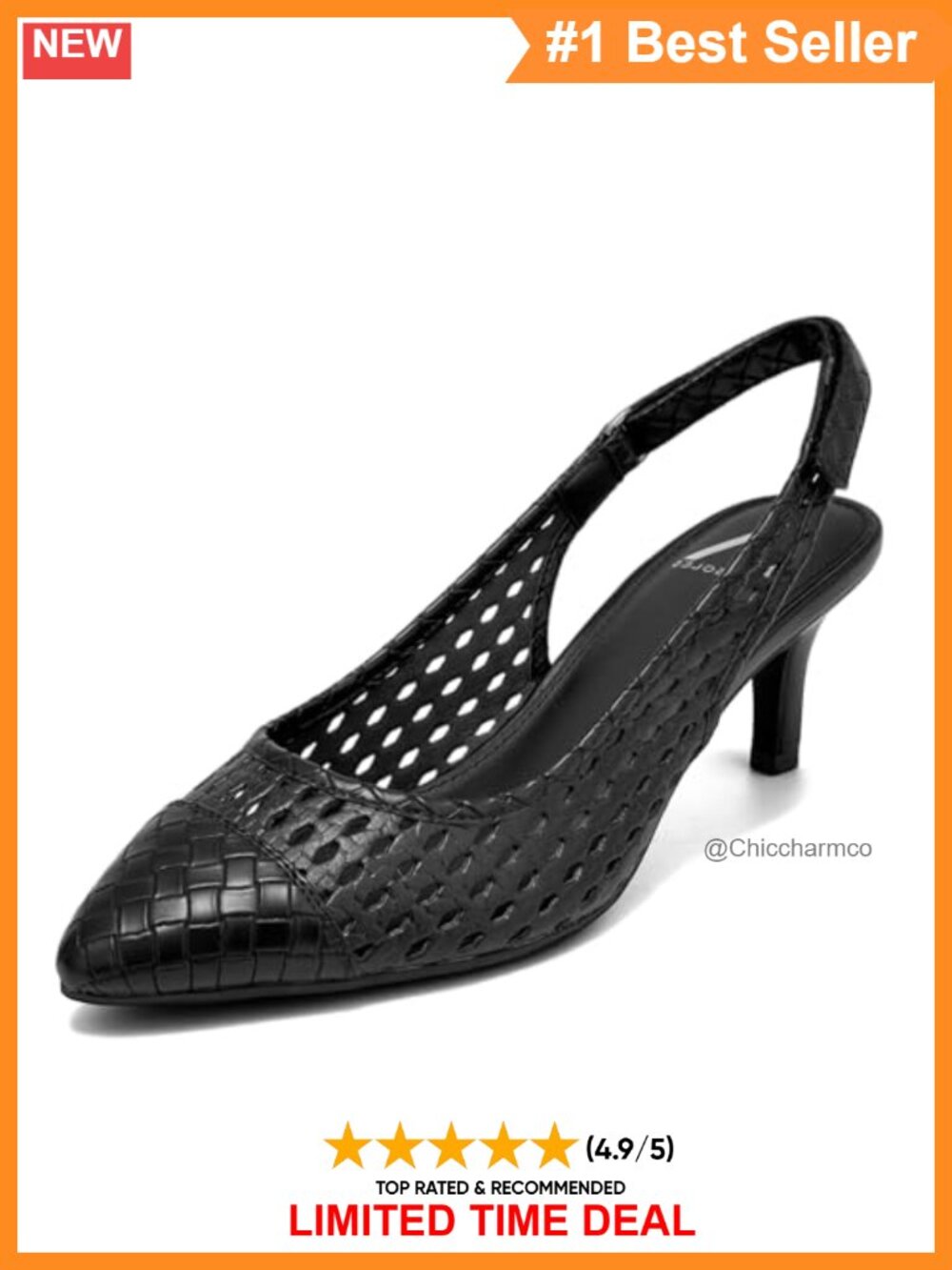 Aerosoles Women's Faux Leather Slingback Kitten Heel Pump Weave Formal Shoes